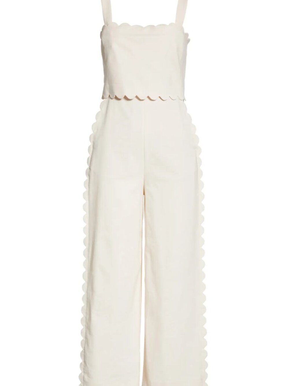Rebecca Taylor Sleeveless Scalloped Jumpsuit